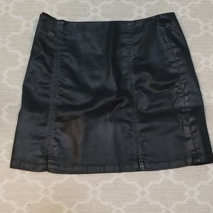 Womens Faux Leather Mini Skirt